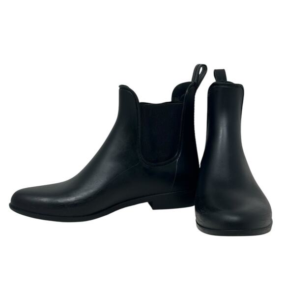 J.Crew Black Chelsea Rain Pull On Rubber Booties size 9 - Picture 1 of 15
